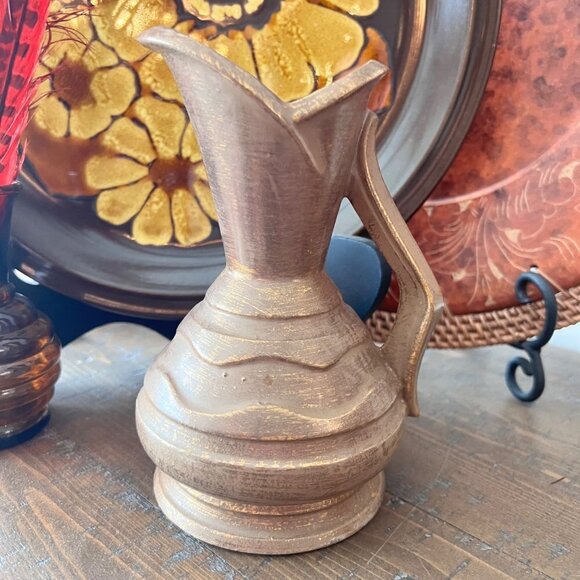 Vintage MCM Savoy Pitcher Vase 24K Brushed - Picture 7 of 7